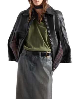 Leather Cape Jacket