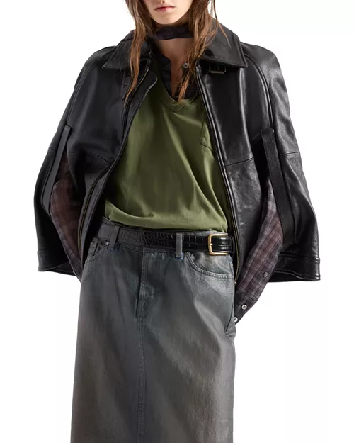 Leather Cape Jacket