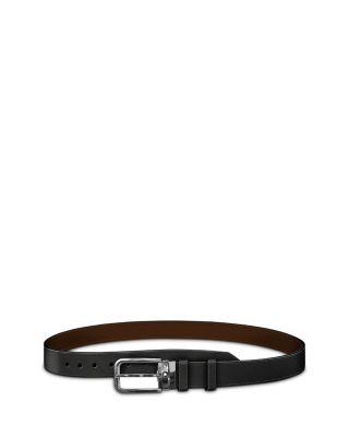 Montblanc Men's Leather Two Tone Rectangle Buckle Belt