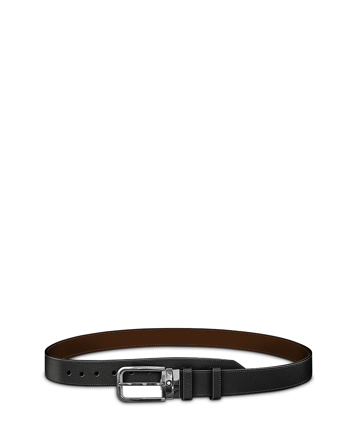 Montblanc Men's Leather Two Tone Rectangle Buckle Belt