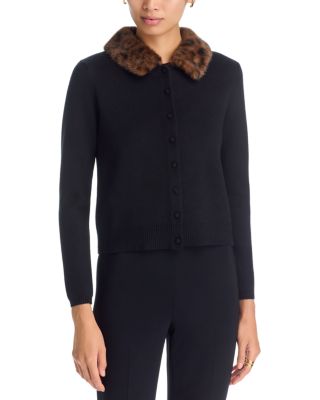 Faux Fur Collared Cardigan