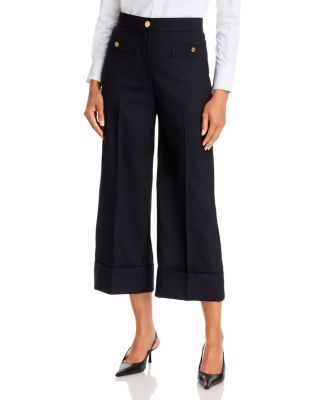 Wool Wide Leg Crop Pants