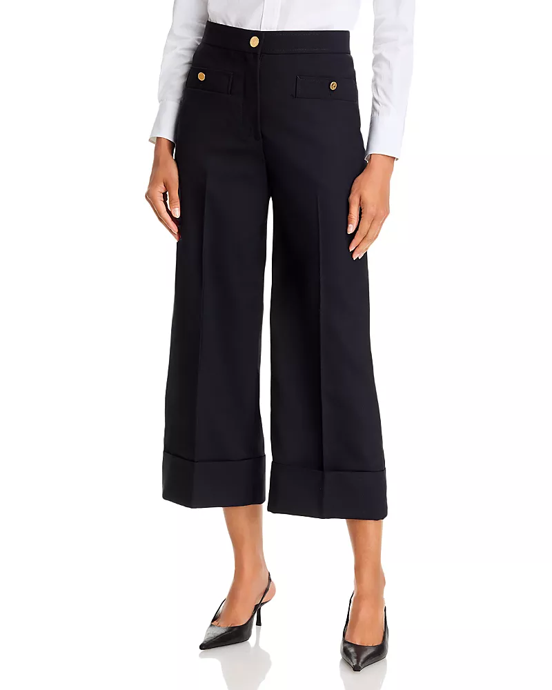 Thom Browne Wool Wide Leg Crop Pants