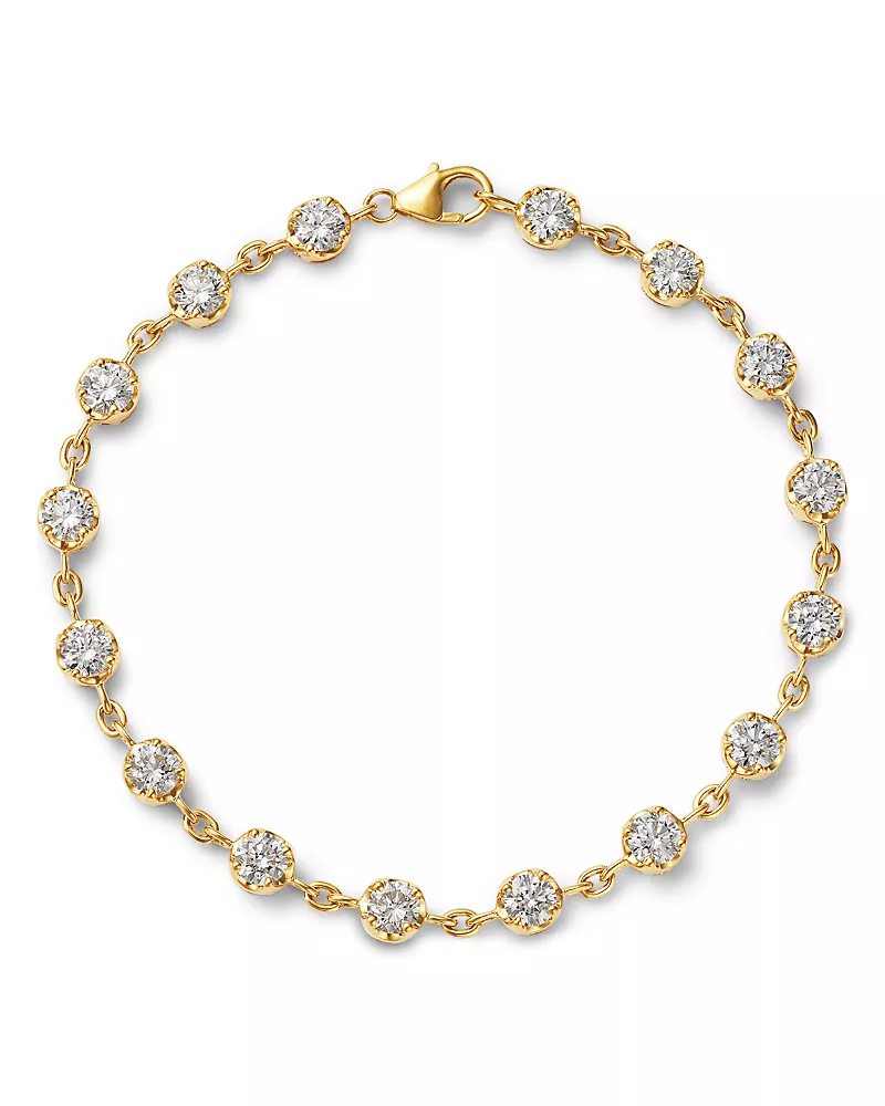 Bloomingdale's Fine Collection Luxe Collection Certified Lab Grown Diamond Chain Bracelet in 14K Gold, 4.0 tcw
