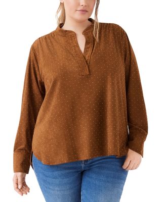Plus Size Faux Suede Studded Top