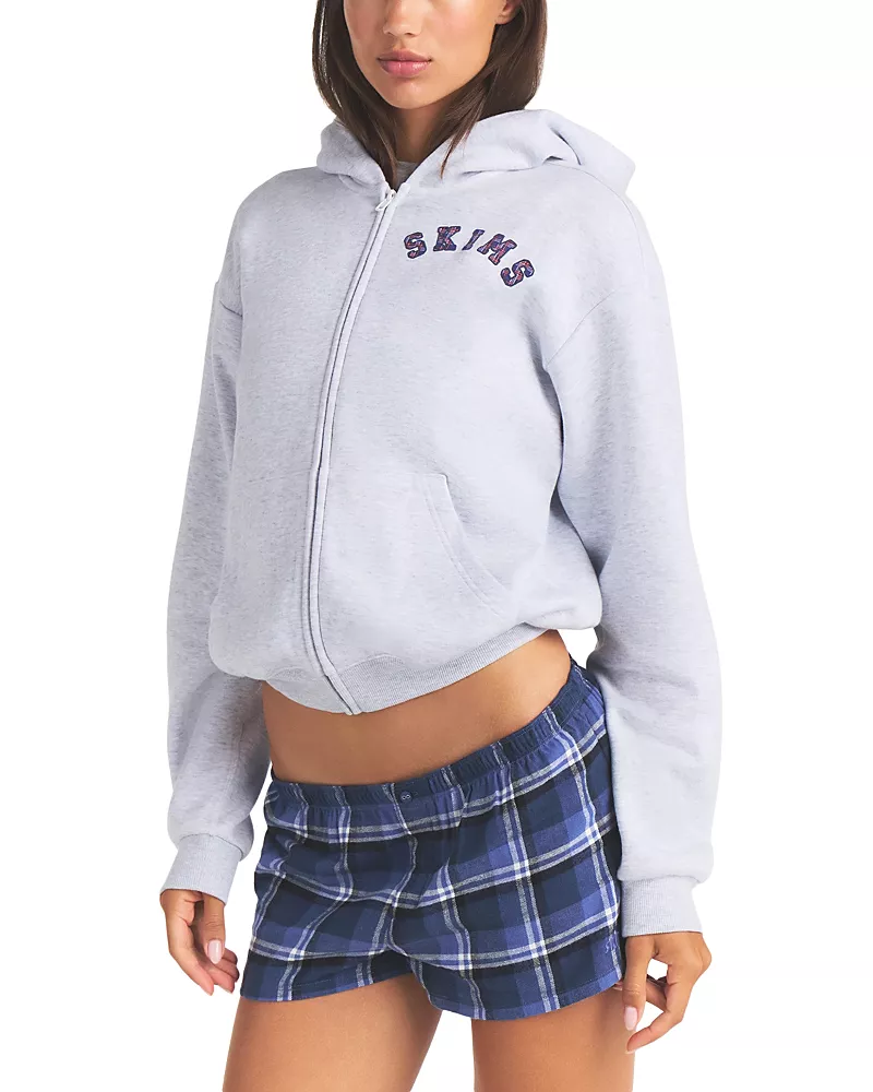 Skims Cotton Fleece Classic Zip Up Hoodie