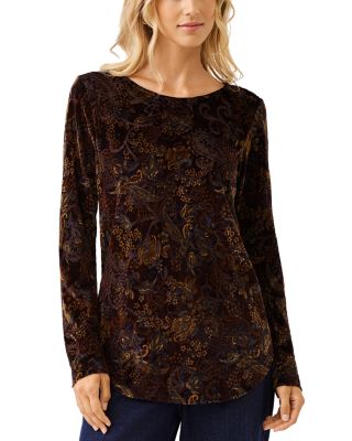 Velvet Burnout Long Sleeve Top