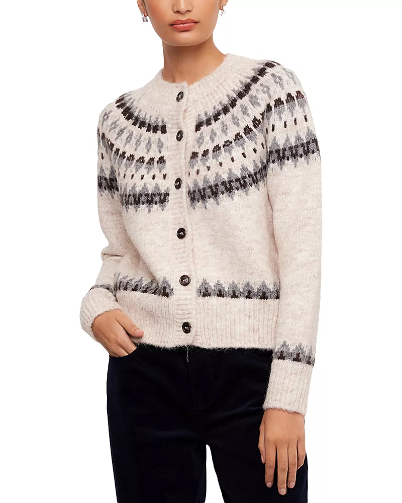 Karen Kane Jacquard Fair Isle Cardigan