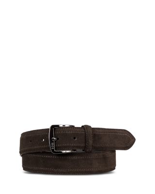 Men's Shadow Leather Gunmetal Buckle Belt