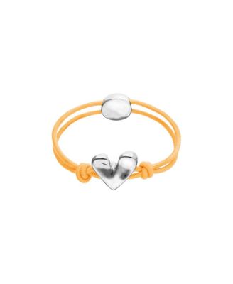  Elastic Thread Bracelet with Sterling Silver Plated Heart