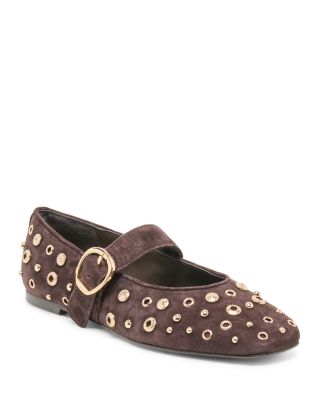 DV by Dolce Vita Women's Mella Suede Studded Mary Jane Flats