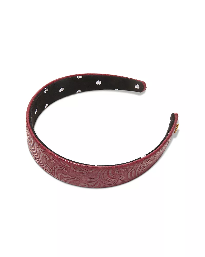 Lele Sadoughi Bessette Tooled Faux Leather Headband
