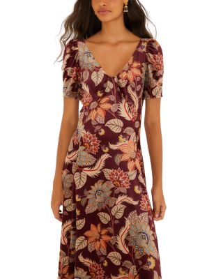 Printed Velvet Low Back Maxi Dress - thumbnail 4
