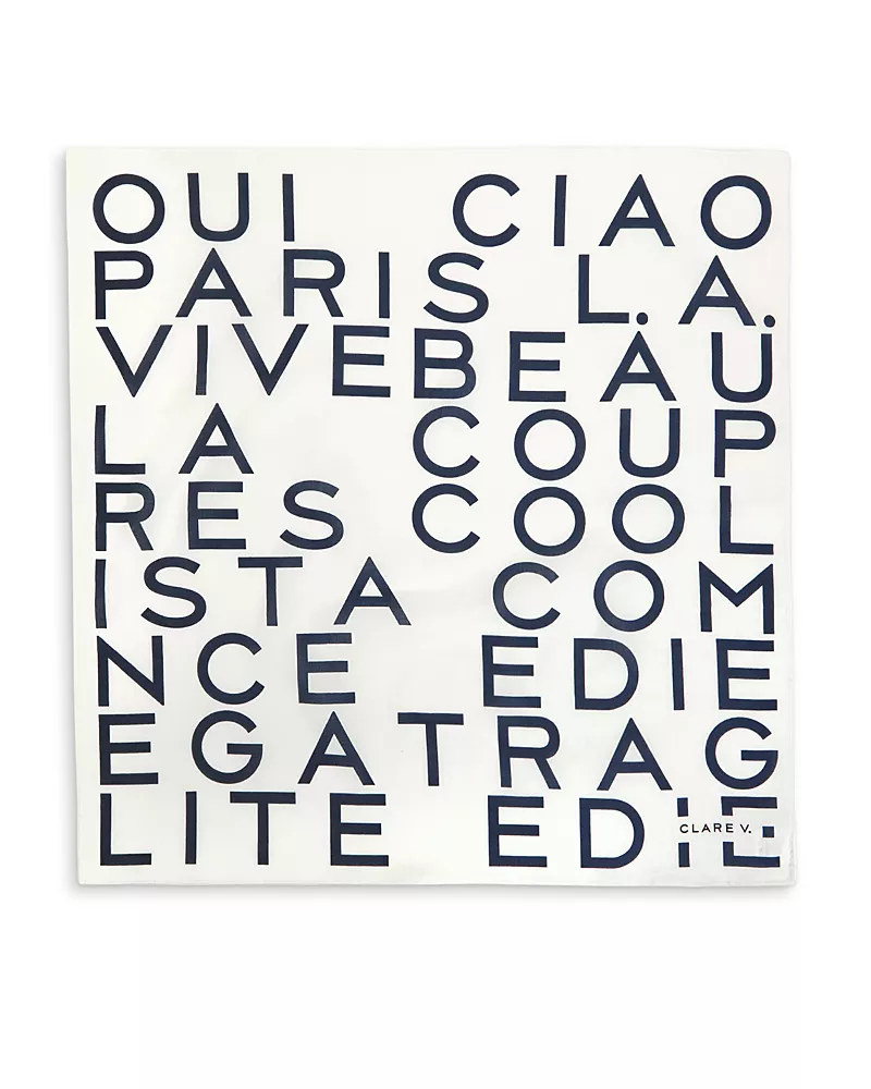 Clare V. Le Text Cotton Bandana