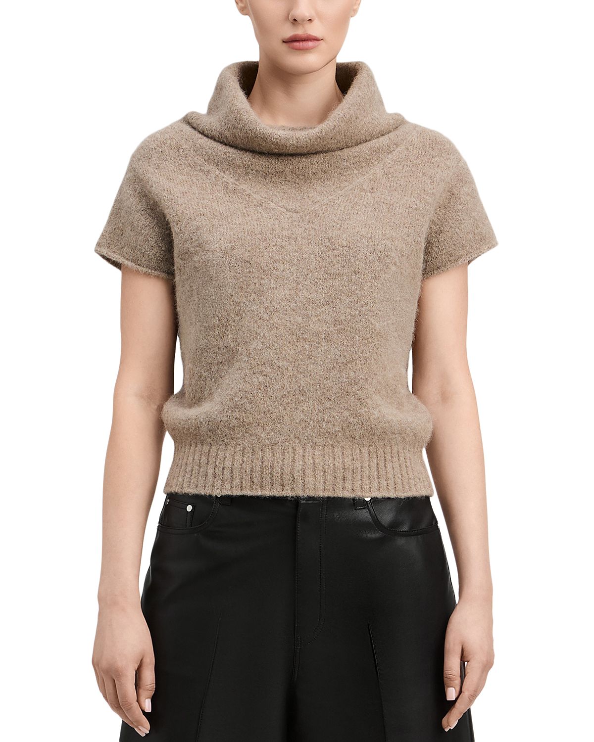 Derek Lam 10 Crosby Imaan Funnel Neck Cap Sleeve Sweater