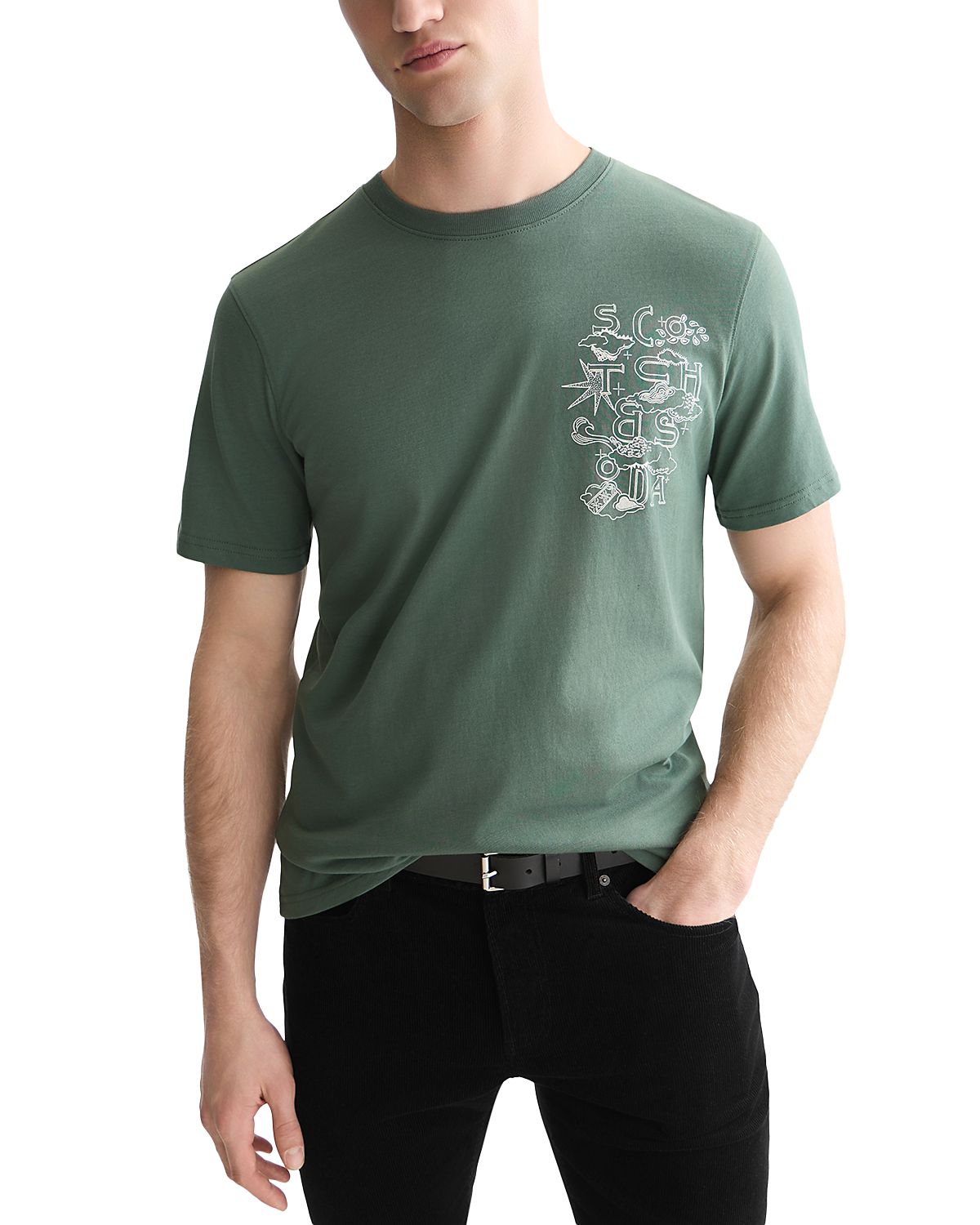 Scotch & Soda Cotton Logo Graphic Crewneck T-Shirt