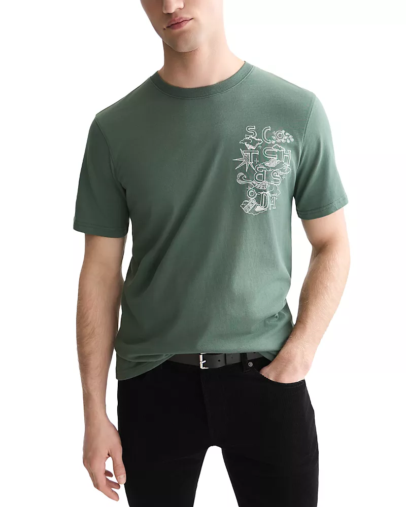Scotch & Soda Cotton Logo Graphic Crewneck T-Shirt