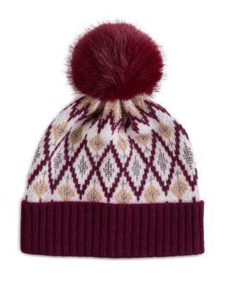 Fair Isle & Pom Pom Knit Hat
