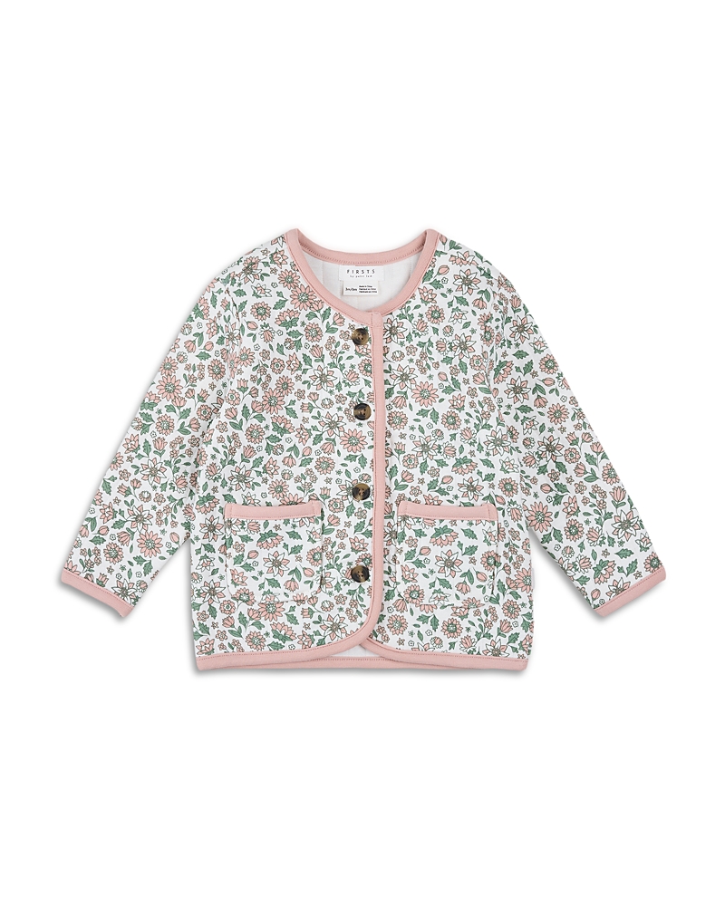 Firsts by petit lem Girls' Farm Floral Quilted Cardigan - Baby