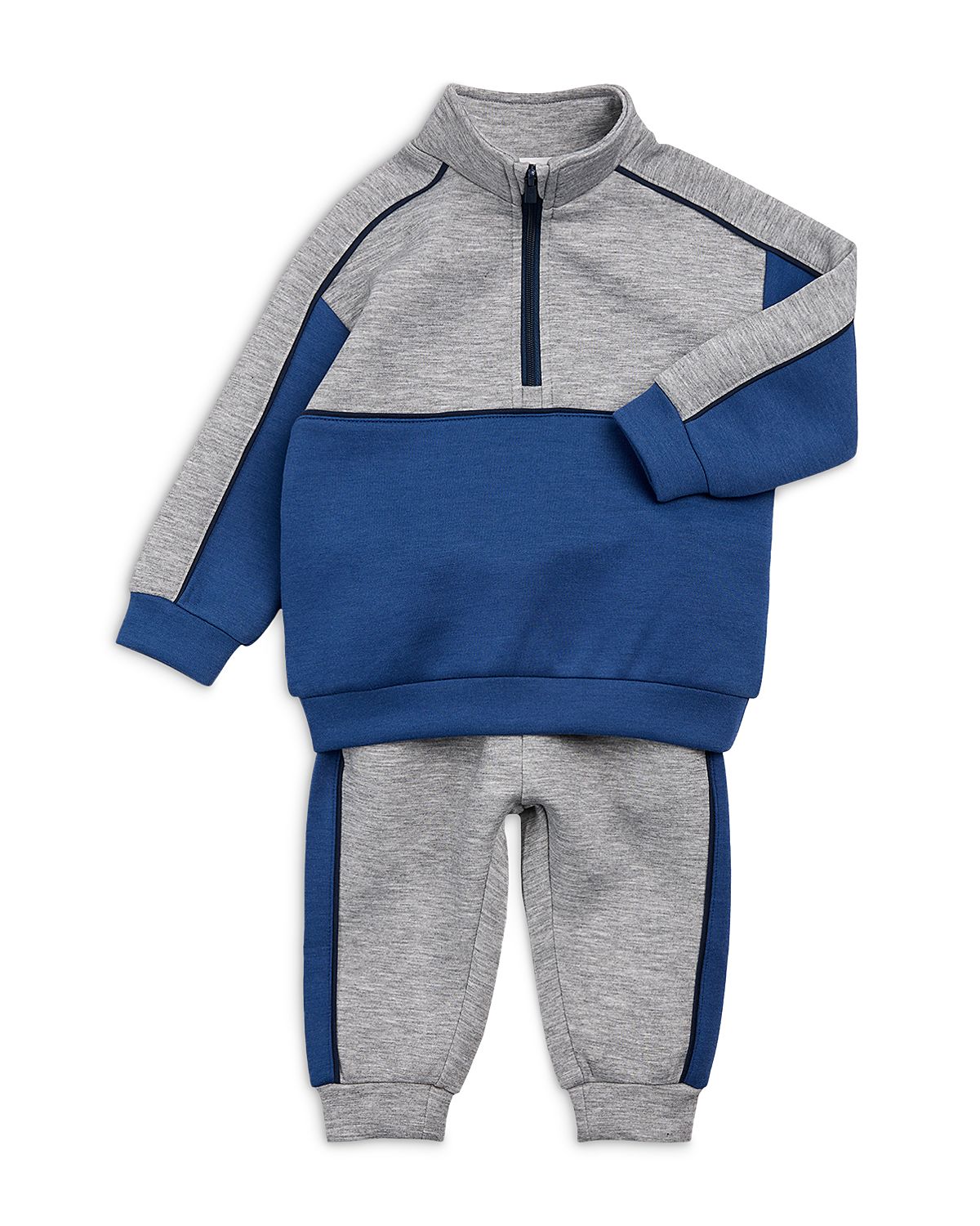 Miles The Label Boys' Color Blocked Half Zip Sweatshirt & Jogger Pants Set - Baby