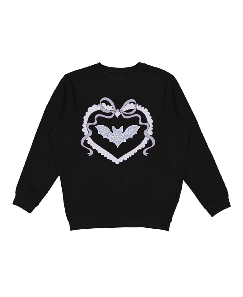 Sweet Wink Girls' Rhinestone Bat Patch Halloween Sweatshirt - Baby, Little Kid