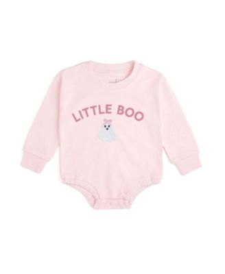 Girls' Little Boo Patch Halloween Long Sleeve Romper - Baby