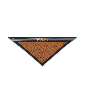 Mcm Monogram Print Triangle Silk Scarf