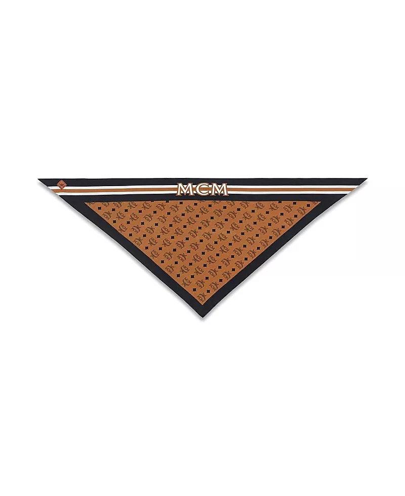 Mcm Monogram Print Triangle Silk Scarf