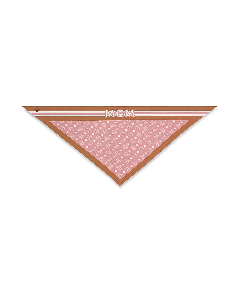Mcm Monogram Print Triangle Silk Scarf