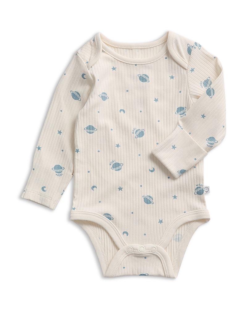Mori Unisex Printed Ribbed Long Sleeve Bodysuit - Baby In Animal Print
