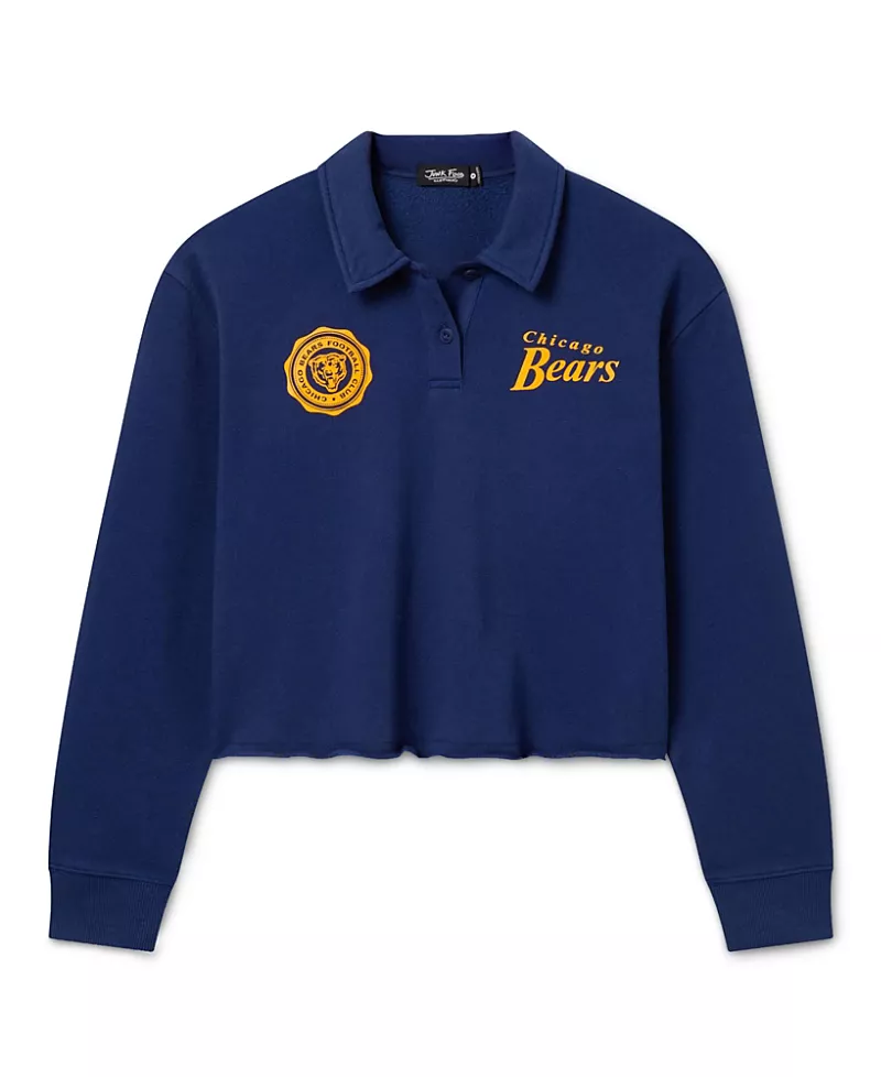 Junk Food Clothing Women's Chicago Bears Polo Crop Fleece