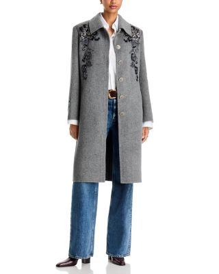 Lara Wool & Silk Embroidered Coat