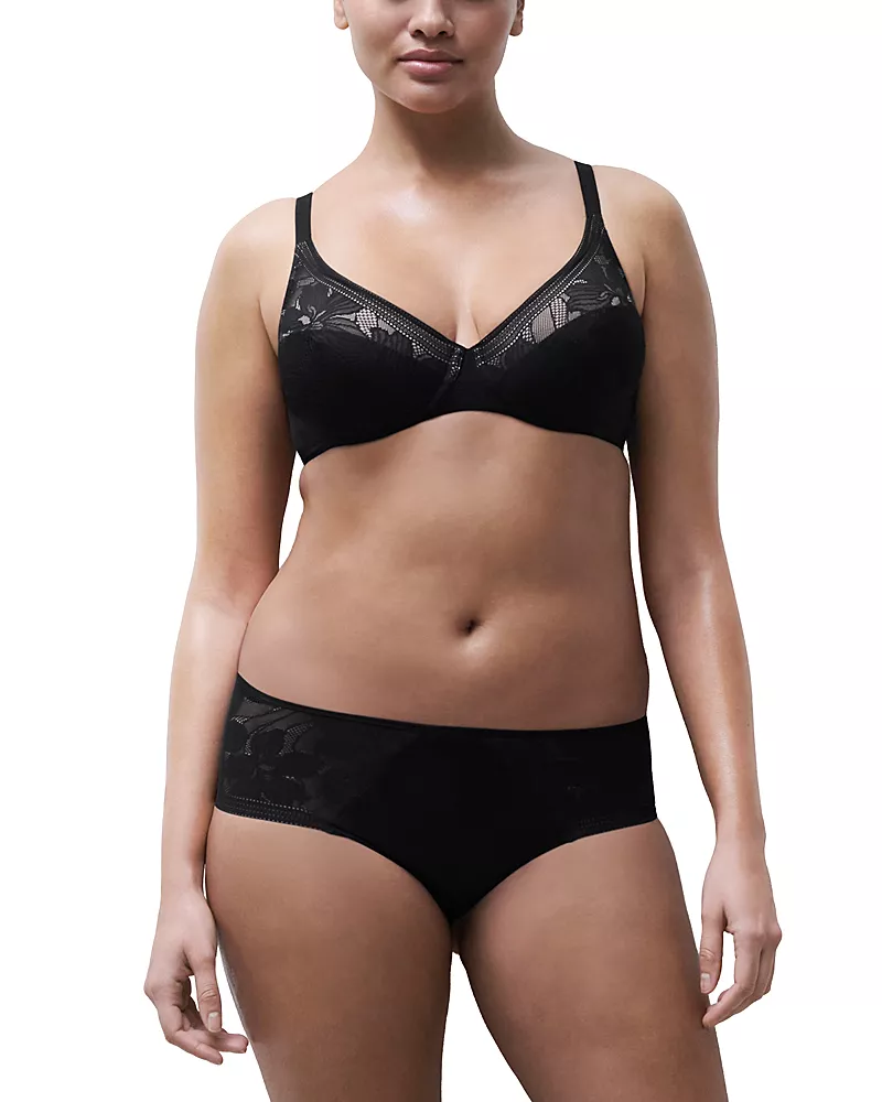 Chantelle Osmose Plunge Unlined Lace Trim Underwire Bra
