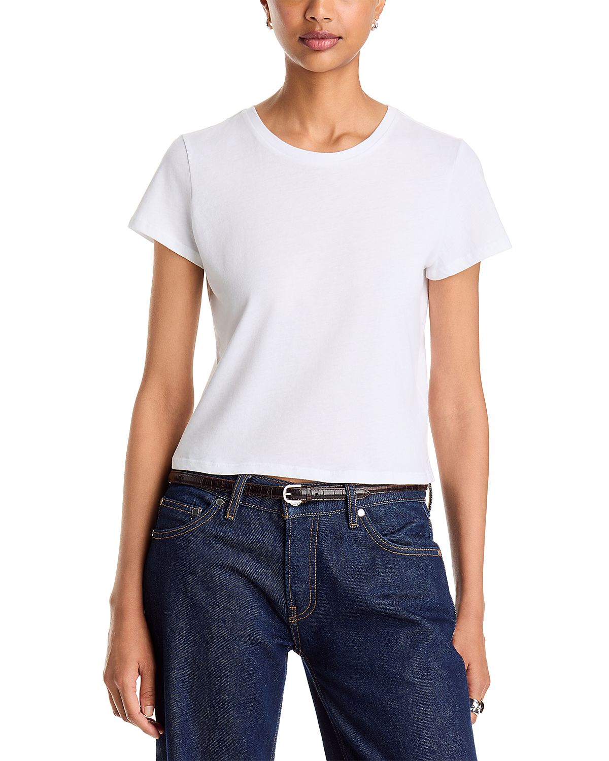 Majestic Filatures Deluxe Cotton Crop Short Sleeve Crewneck Tee