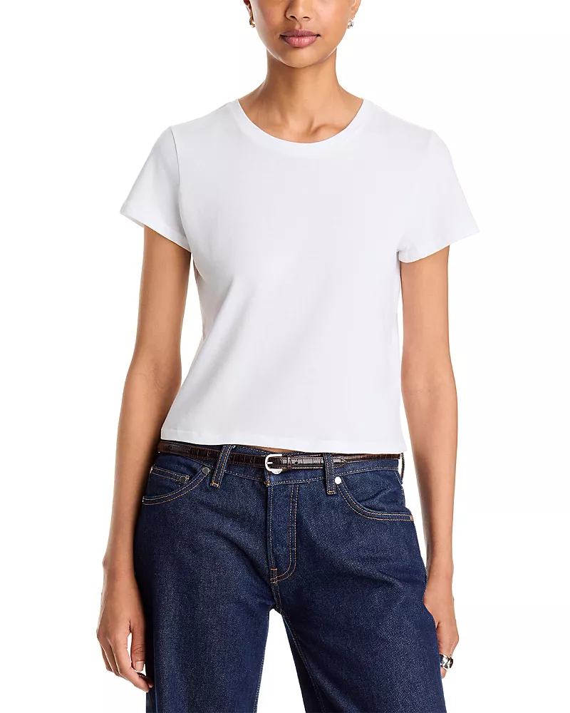 Majestic Filatures Deluxe Cotton Crop Short Sleeve Crewneck Tee