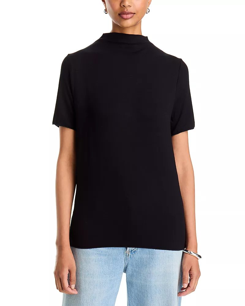 Majestic Filatures Soft Touch Short Sleeve Mock Neck Tee