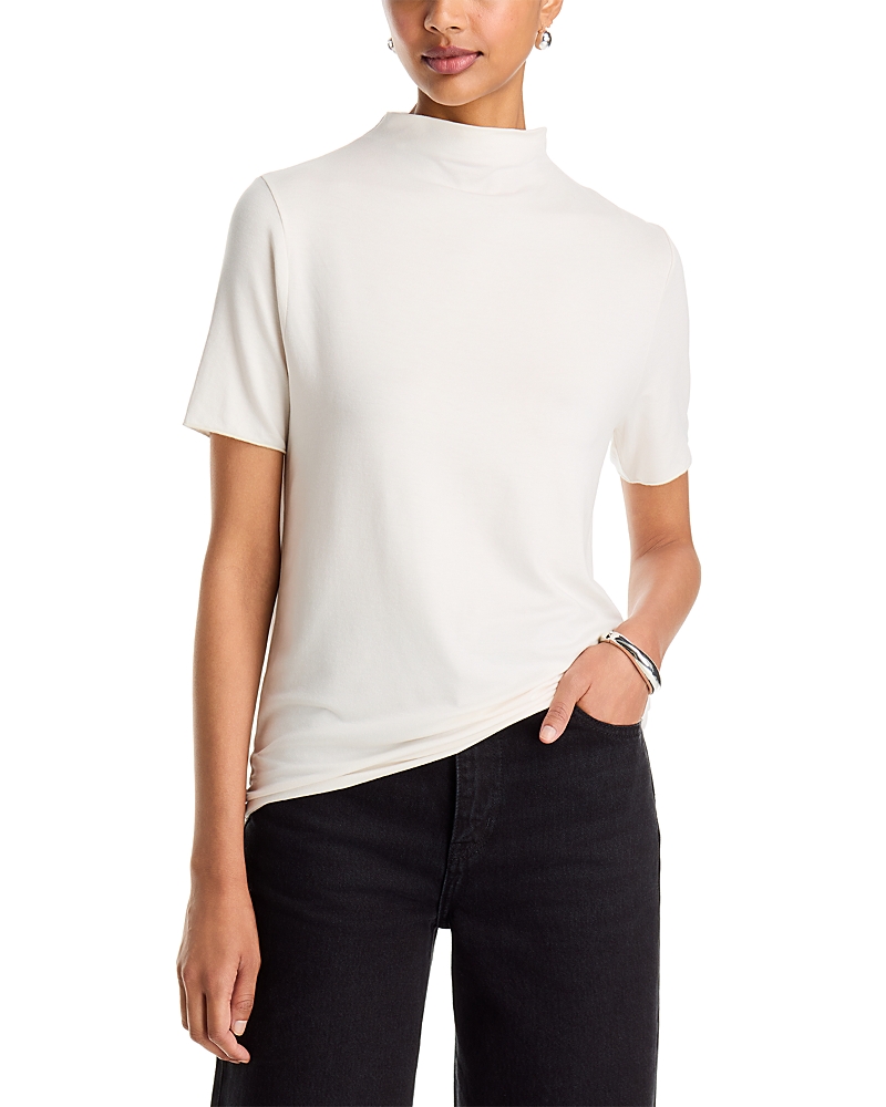 Majestic Filatures Soft Touch Short Sleeve Mock Neck Tee