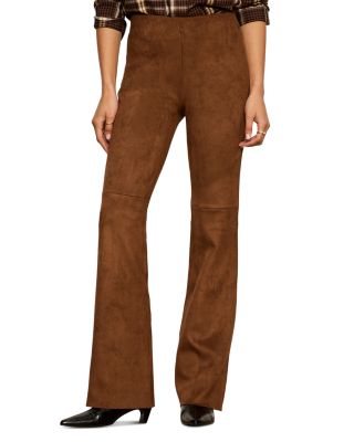 Faux Suede Flared Leggings