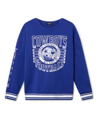 Unisex NFL Dallas Cowboys Striped Rib Crew Fleece Sweatshirt