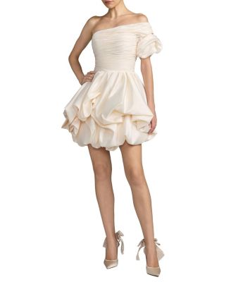  One Shoulder Bubble Hem Mini Dress