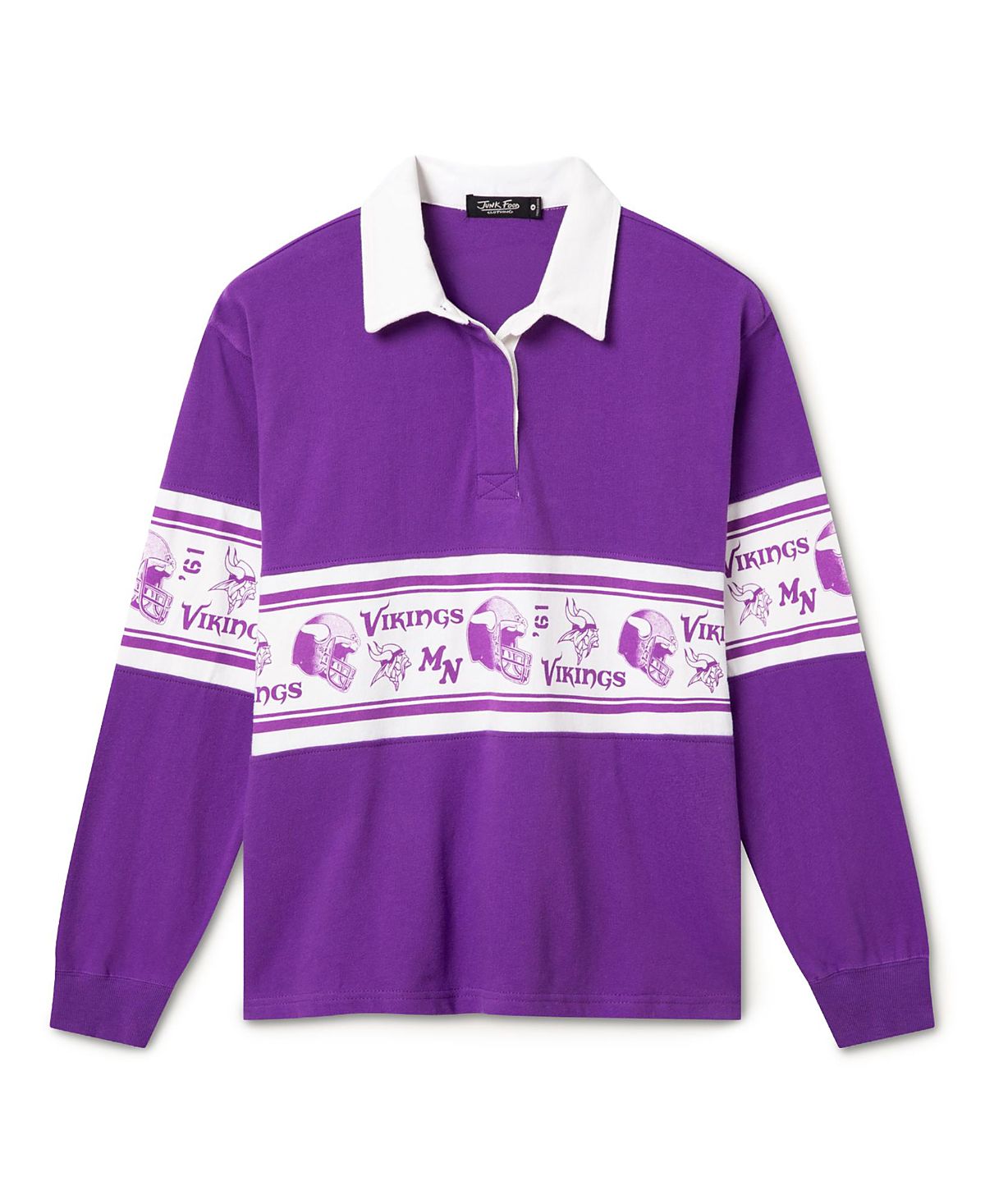 Junk Food Clothing Women's Minnesota Vikings Helmet Rugby Shirt