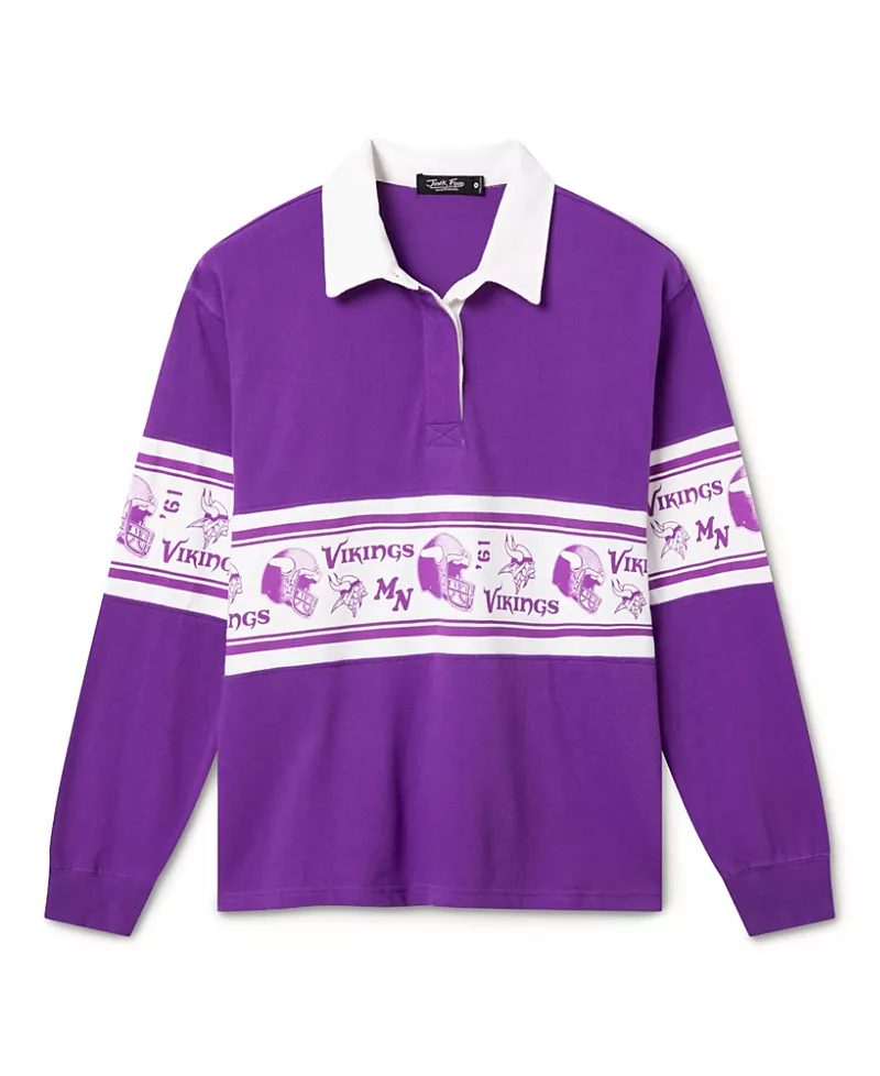 Junk Food Clothing Women's Minnesota Vikings Helmet Rugby Shirt