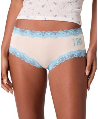  Women's Soft Silk 'I DO' Bridal Lace Trim Brief