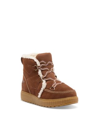 Unisex Ona Ave Alpine Suede Faux Shearling Lined Ankle Boots – Big Kid