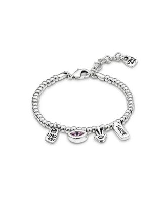  Bracelet Plated in Sterling Silver and Crystal