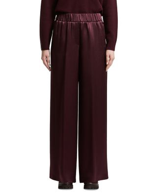 Textured Satin Wide Leg Pants