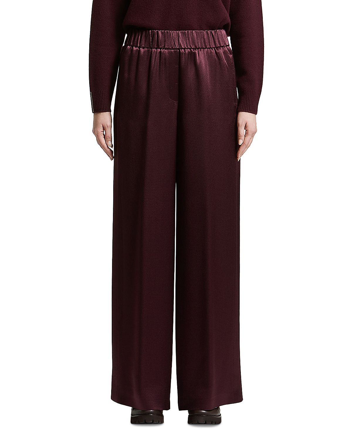 Peserico Textured Satin Wide Leg Pants