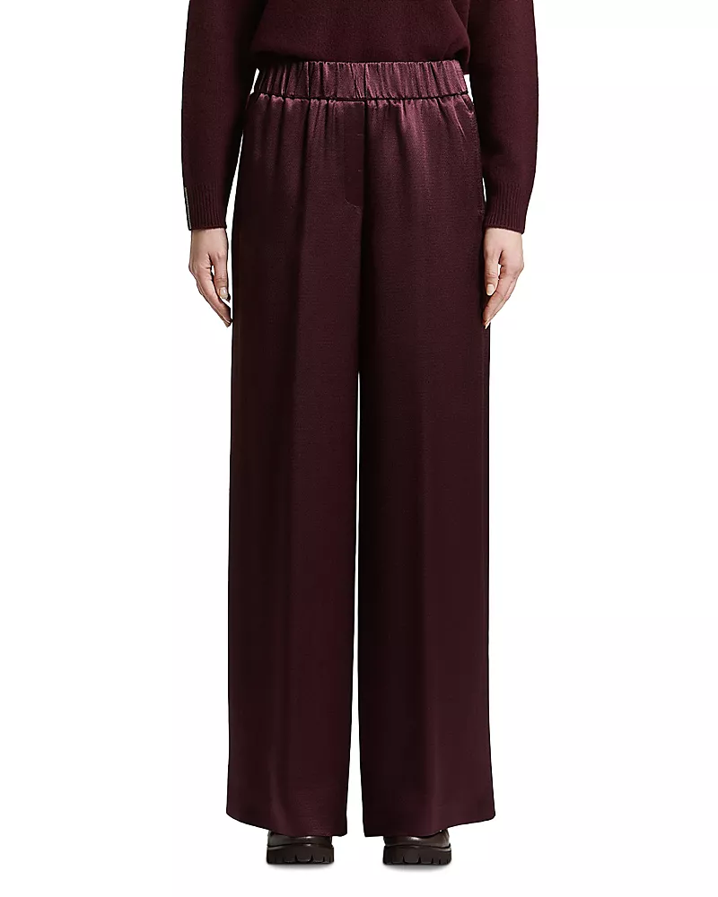 Peserico Textured Satin Wide Leg Pants