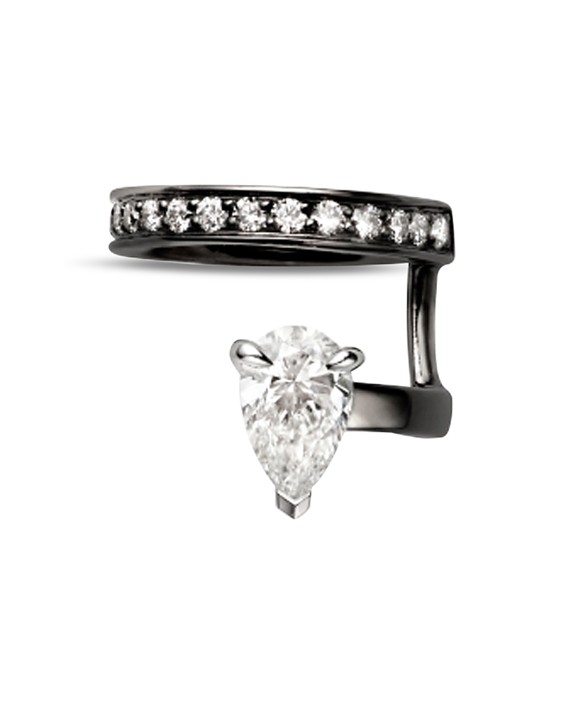 Repossi 18K Gold Serti sur Vide Diamond Pear & Round Right Side Ear Cuff