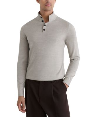 Farnham Merino Wool Long Sleeve Sweater Polo